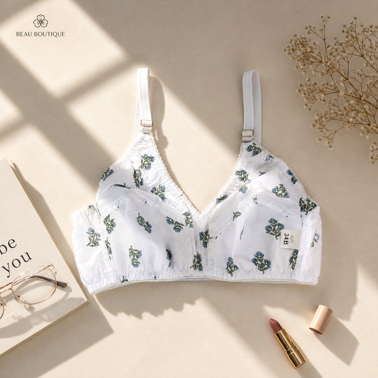 Pack of 4 Xoxo Digital Printed & Simple Thick  Cotton Bra's — view 9