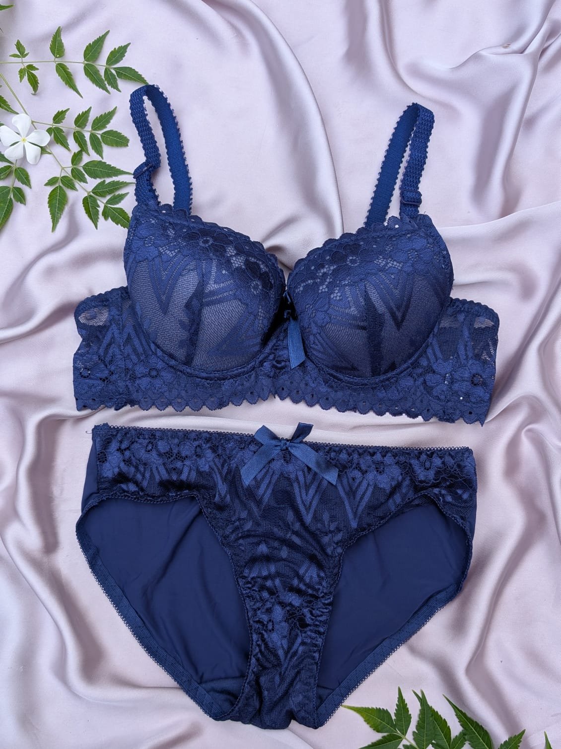 Pushup Wired Bridal/Daily Wear Net Bra Set — view 3