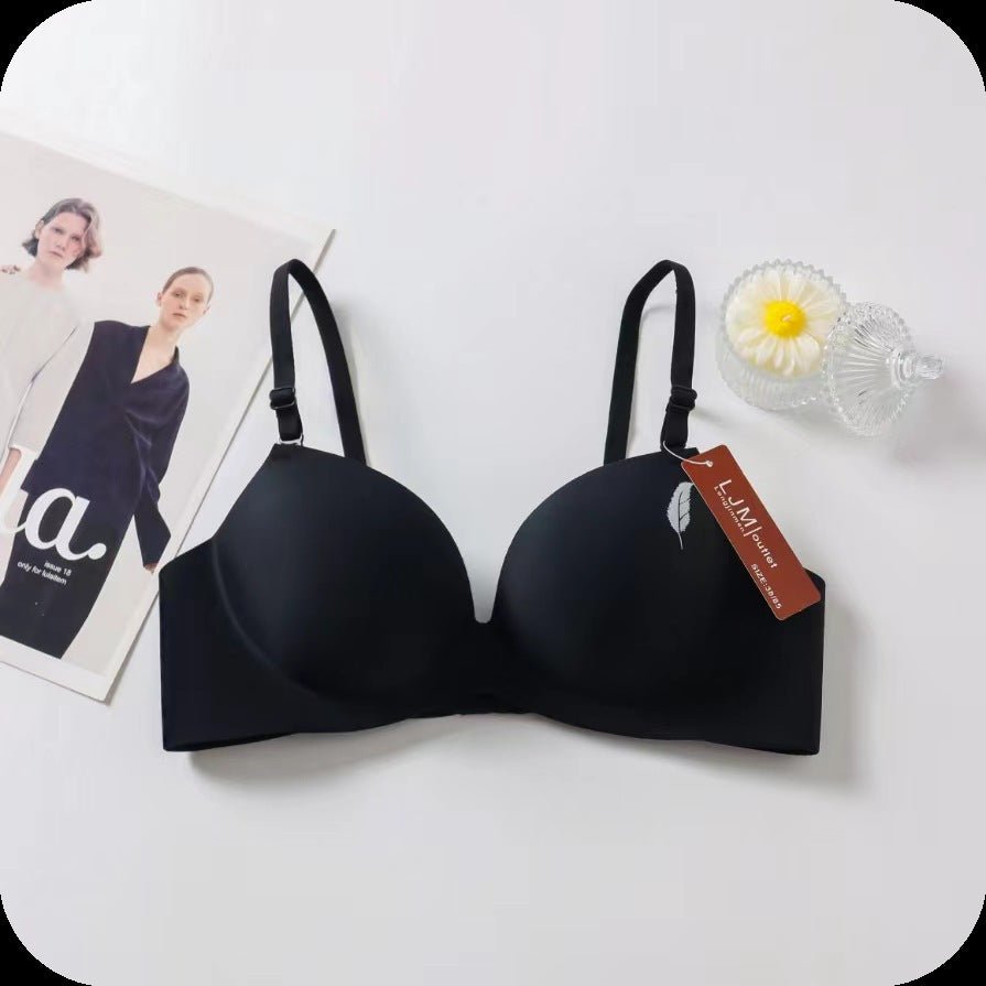 Seamless Feather Design Hand Shape Medium Padded Daily Wear Bra — view 2