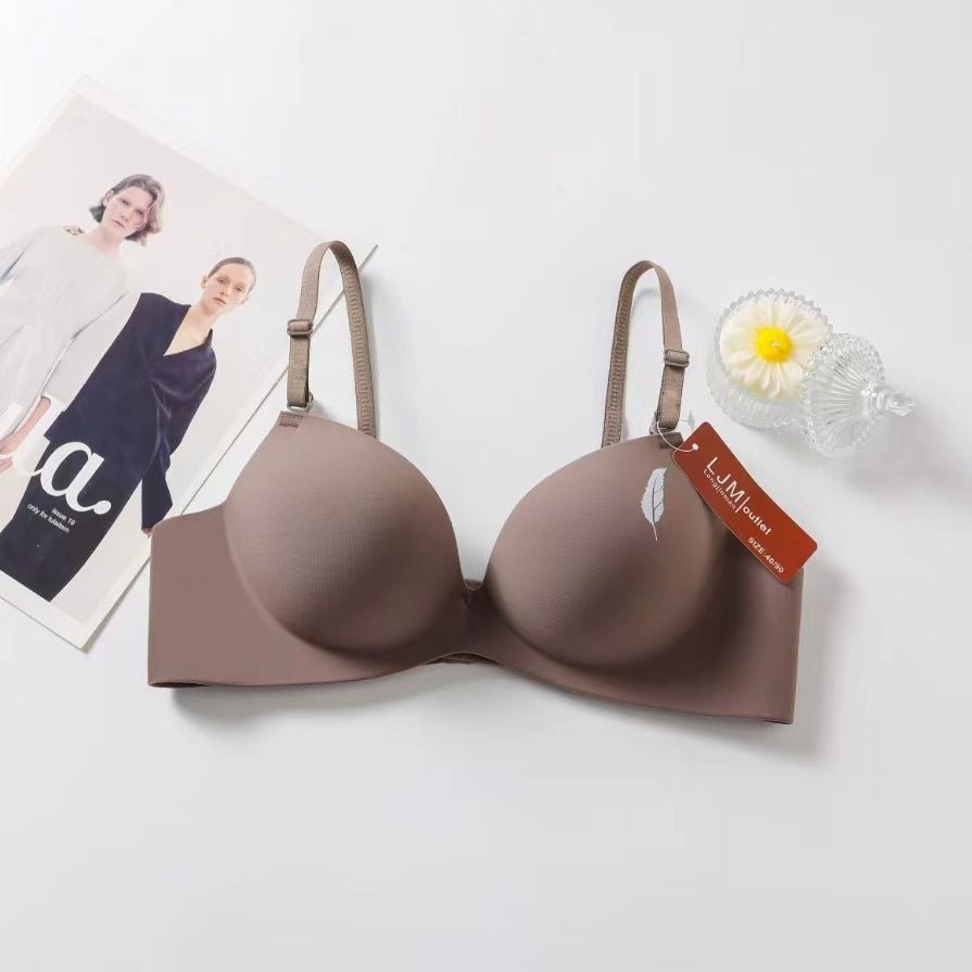 Seamless Feather Design Hand Shape Medium Padded Daily Wear Bra — view 4