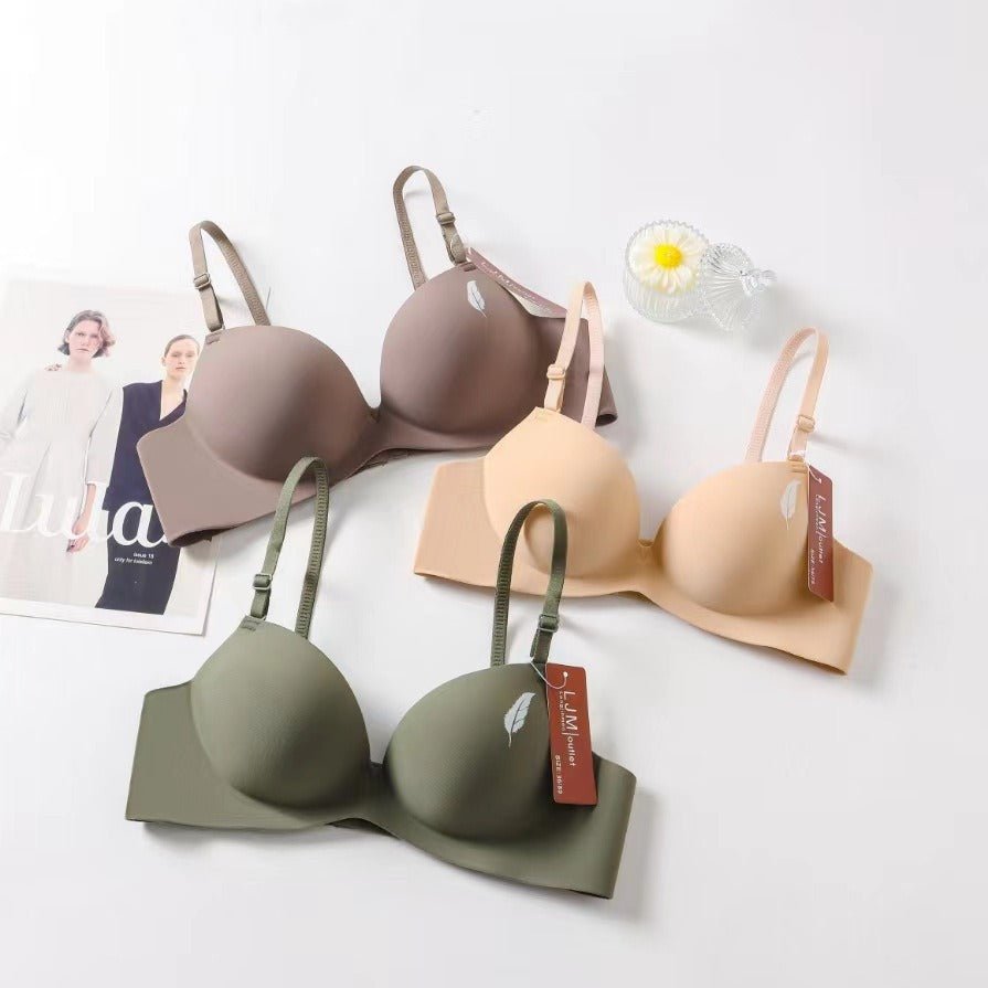 Seamless Feather Design Hand Shape Medium Padded Daily Wear Bra — view 6
