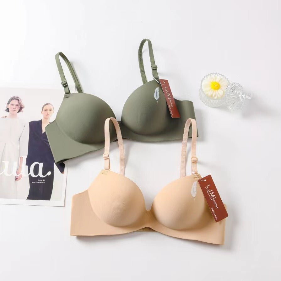 Seamless Feather Design Hand Shape Medium Padded Daily Wear Bra — view 8
