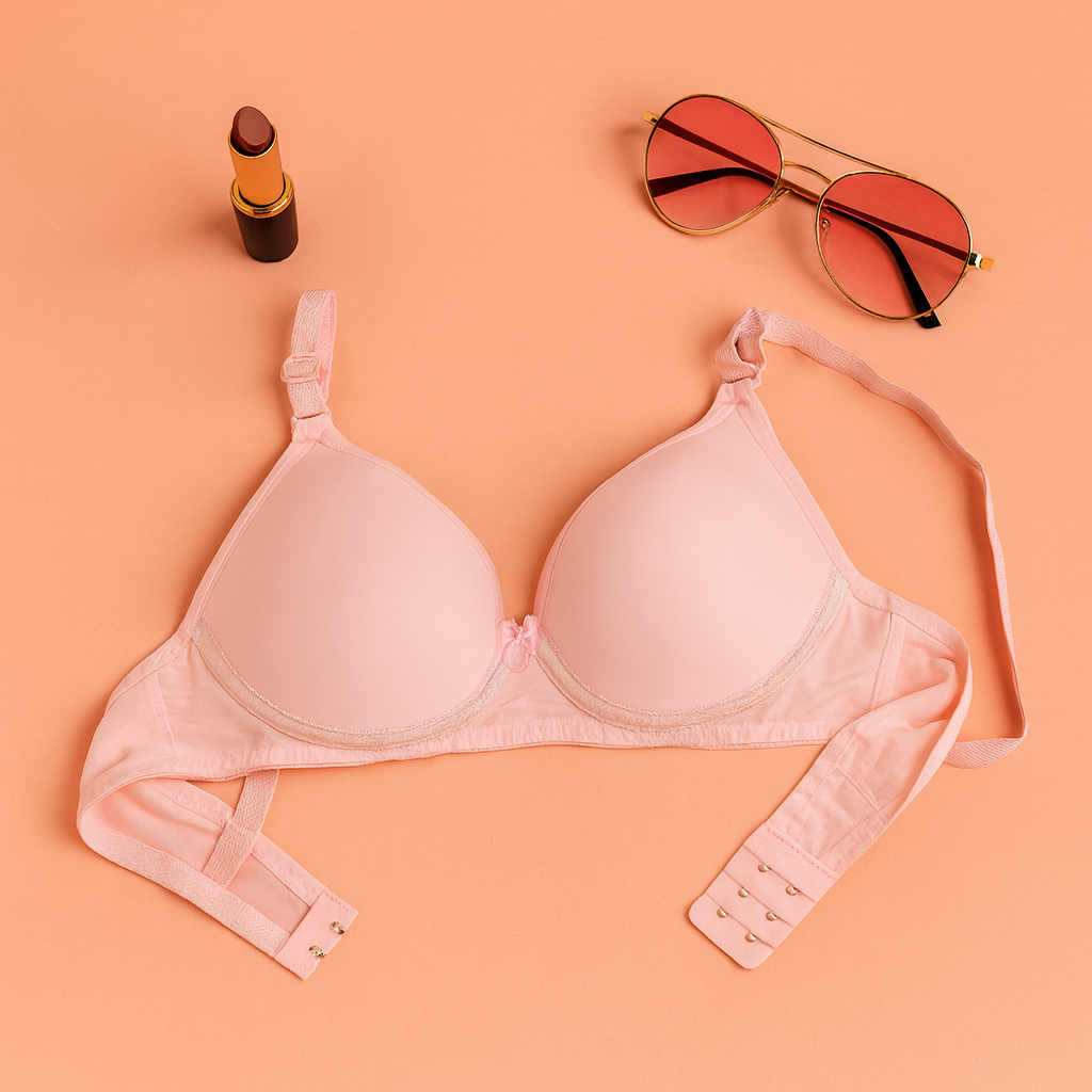 Single Padded Flower Design Soft Bra — view 4