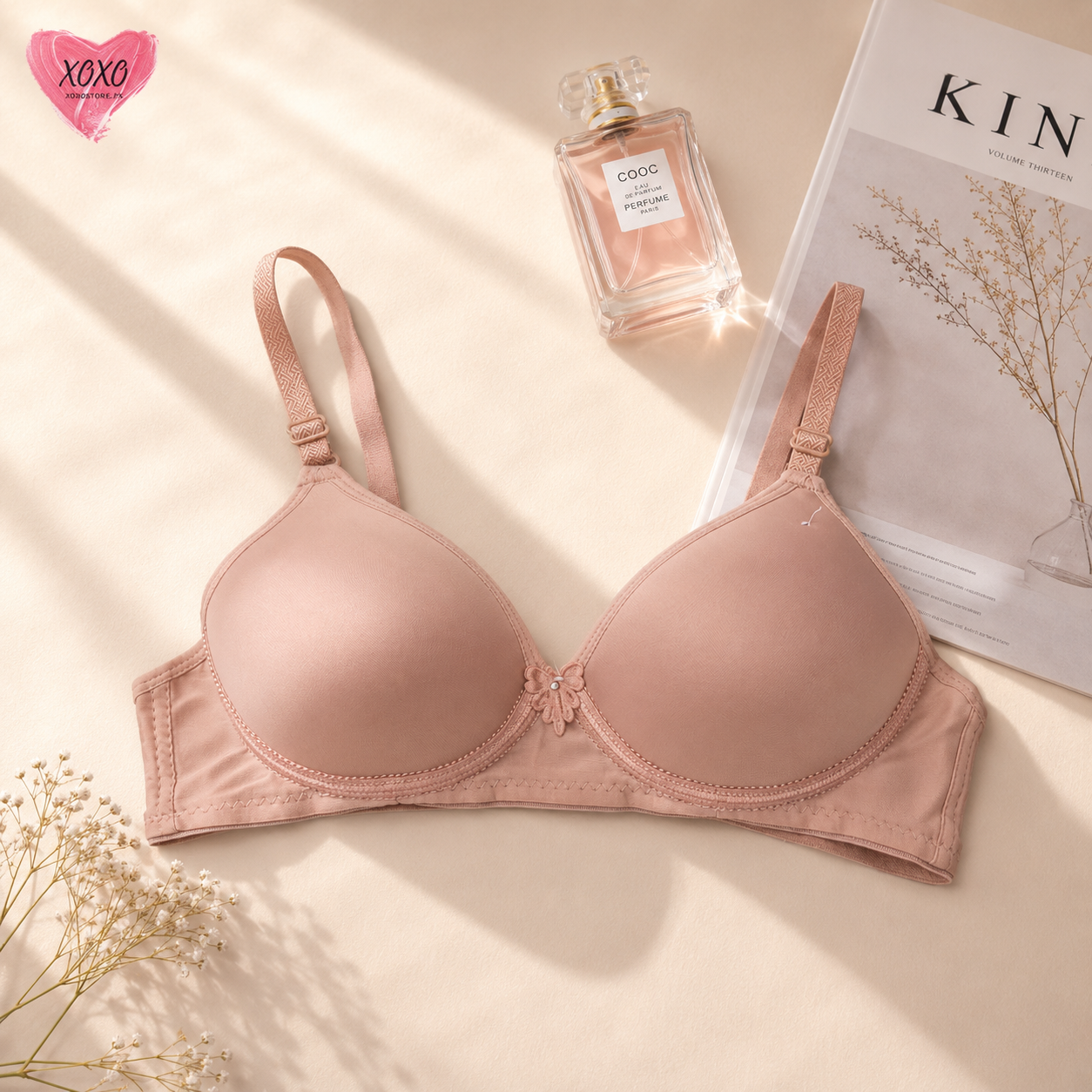 Single Padded Flower Design Soft Bra — view 8