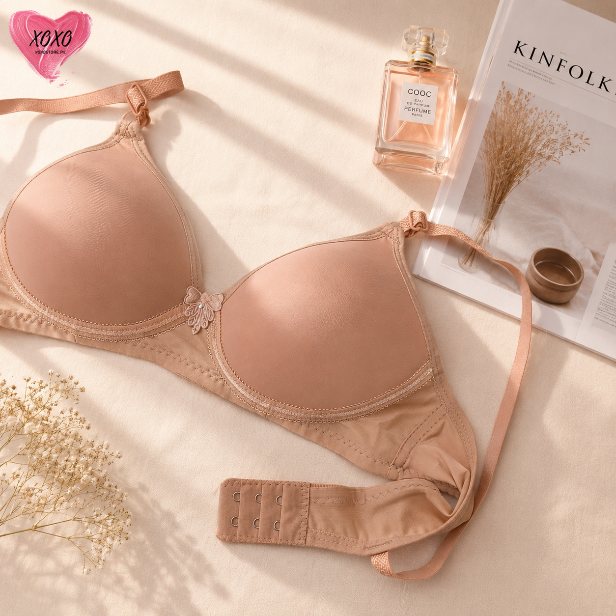 Single Padded Flower Design Soft Bra — view 9