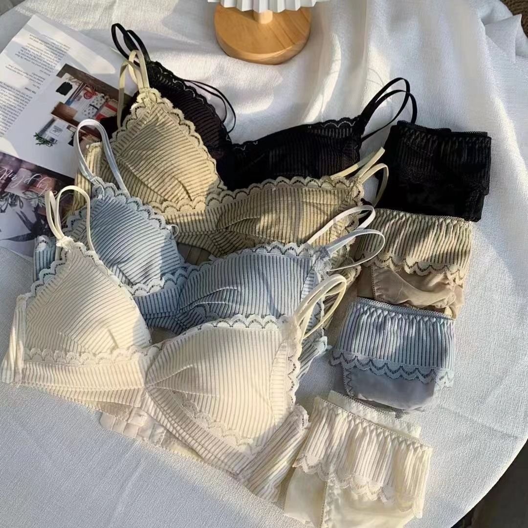 Very Soft & Smooth Lace Design Bra Set — view 8