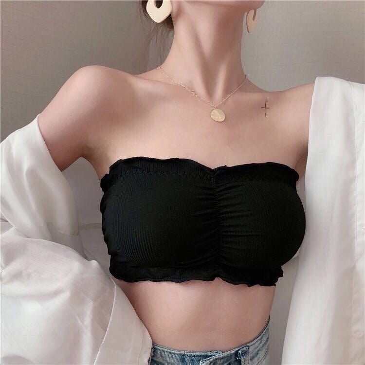 Wrinkle Strapless Light Padded Bra — view 3