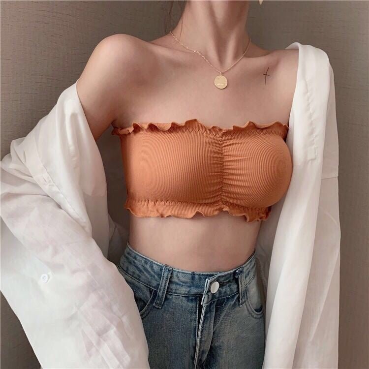 Wrinkle Strapless Light Padded Bra — view 4