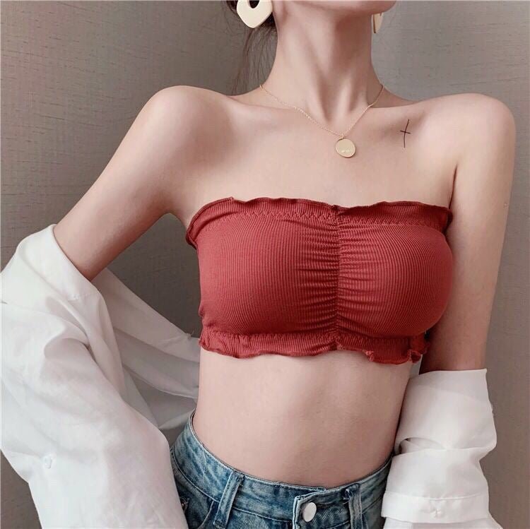 Wrinkle Strapless Light Padded Bra — view 6